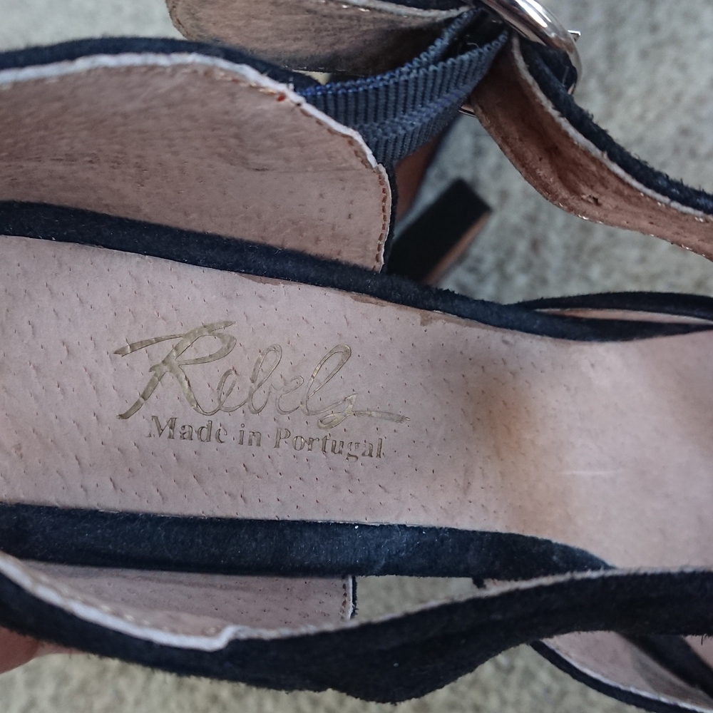 Rebels Black Suede Mary Jane Shoes size 7.5 - Picture 8 of 13